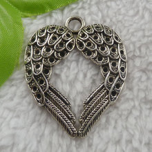 36 pieces antique silver wing heart charms pendant 46x37mm #4363 2024 - buy cheap