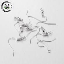 Iron Earring Hooks, Platinum Color, Size: about 18mm long, 18mm wide, 0.8mm thick, hole: 2mm 2024 - buy cheap