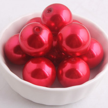 Kwoi vita a60 venda quente chunky vermelho 20mm acrílico 100 peças muito, pérola plástica imitação solta para grânulos grossos jóias 2024 - compre barato