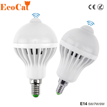 E14 LED PIR Motion Sensor Bulb 5W 7W 9W 110V 220V Led lamp Auto Smart Led PIR Infrared Body Motion Sensor Light 2024 - buy cheap