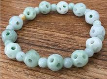 100% A Grade Natural Jade Lucky Hollow Ball Beads Link Bangle Bracelet 2024 - buy cheap