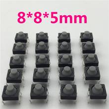 20pcs/lot 8x8x5MM 4PIN G77 Conductive Silicone Soundless Tactile Tact Push Button Micro Switch Self-reset Free Shipping 2024 - buy cheap
