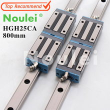 2 set Noulei 25 mm CNC Linear Rail 800mm with HGH25CA Guide Block for cnc kit 2024 - buy cheap
