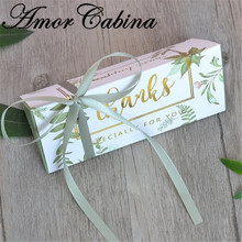 30pcs garden green leaf long ribbon  wedding candy box chocolate box wedding gift activities and party supplies 2024 - buy cheap