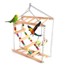 Ladder Bird Toy Wooden Rainbow Bridge Steps Stairs Climbing Swing Double-Layer Toys for Pet Hamster Parakeet Cockatiel Trainning 2024 - buy cheap