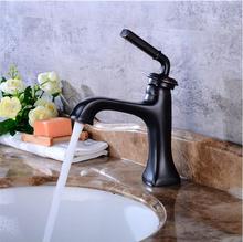 Grifo de latón para lavabo, grifería de agua fría y caliente, monomando negro, grúa, lavabo de baño, novedad 2024 - compra barato