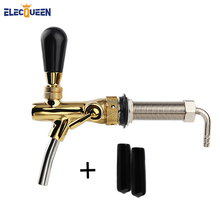 Torneira de cerveja ajustável, controle de fluxo, com haste de 100mm, kit de torneira cromada, fermentação caseira, chope + 2 tampas de torneira 2024 - compre barato