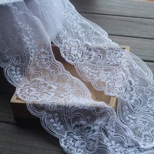 2yards/lot 13cm wide  Embroidered Tulle Lace trim mesh lace trim ~white ~beautiful~ 2024 - buy cheap