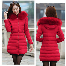 fur collar women coat Slim women cotton-padded jacket female medium-long  winter jacket women thickening outerwear 2024 - buy cheap