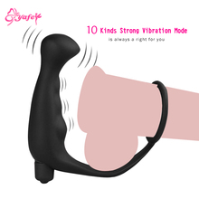 Vibrador elétrico anal, massageador de próstata, 10 vibrações, masturbador masculino, estimulador de silicone, plugue anal, atraso na ejaculação, brinquedos para adultos 2024 - compre barato