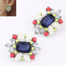 Kymyad Vintage Earing Luxury Earrings For Women Bijoux Crystal Stud Earrings Elegant Earring Summer Style Flower Earings Jewelry 2024 - buy cheap