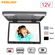 FEELDO DC12V 15.4 "Polegada Carro/Ônibus TFT LCD Telhado Monitor Montado Flip Down Monitor 2-Way Vídeo com entrada HDMI/MP5/FM/Speaker 2024 - compre barato
