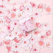 Caja de papel con diseño de flor de cerezo rosa, minipapel para decoración de diario de Sakura, Diy, álbum de recortes, pegatinas para diario, papelería, 45 unids/caja 2024 - compra barato