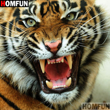 HOMFUN Full Square/Round Drill 5D DIY Diamond Painting "Animal tiger" Embroidery Cross Stitch 5D Home Decor A07599 2024 - buy cheap