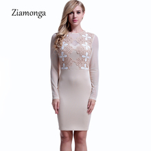 Ziamonga женские деловые платья до колен с длинным рукавом для работы офиса одежда для деловых вечеринок облегающее платье-карандаш 2024 - купить недорого