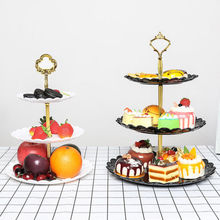 3-Tier Stand Three-layer Fruit Plate Cake Stand Dessert Vegetable Storage Rack 2024 - buy cheap