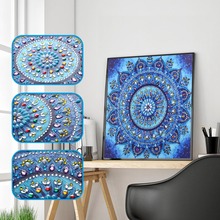 Bordado en forma de diamante para decoración del hogar, pinturas de diamantes de imitación en forma de diamante 5D DIY, Mandala de cobre, diamantes de imitación de cristal, punto de cruz 2024 - compra barato