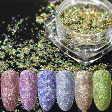 1 Box Nail Glitter Mirror Powder Irregular Flakes Laser Summer Holographic Thin Sparkly Shiny Manicure Nail Sequins TRALS01-12 2024 - buy cheap