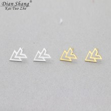 Wholesale 10paris Best Friend Gifts Stainless Steel Double Arrow Earings Fashion Jewelry For Women Triangle Brinco Bijoux Femme 2024 - buy cheap