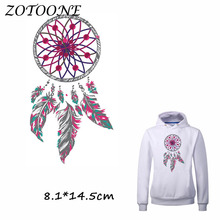 ZOTOONE Colorful Feather Dreamcatcher Iron on Transfer Patches for Clothing Beaded Applique Clothes DIY Accessory Decoration D 2024 - buy cheap