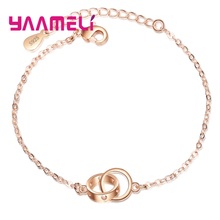 Big Promoção Da Mulher Clássico Cor de Rosa de Ouro Pulseiras Bangles Hot Círculos Da Moda Pingente Jóias Acessório Frete Grátis 2024 - compre barato