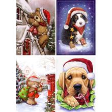 4 Pack 5D DIY Diamond Painting Kits Christmas Animals Full Drill Rhinestone Embroidery Cross Stitch Home Decor 2024 - buy cheap