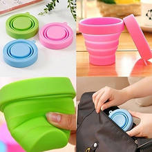 170ml Silicone Retractable Folding Cup Collapsible Tea Cup Water Portable Outdoor Travel Telescopic Plastic With Lid 2024 - buy cheap