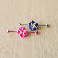 2pcs New Pink and Blue  Industrial Barbell - 14g(1.6mm)  Stainless steel - Industrial Piercing Jewelry 2024 - buy cheap