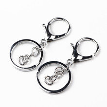 6.7cm Long Rhodium Plated Lobster Clasp Keychain & Key ring Round Split Keychain 10pcs/lot 2024 - buy cheap