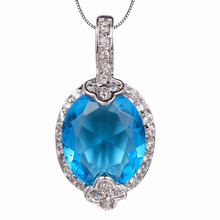 Blue Crystal Zircon 925 Sterling Silver Newest Fashion Shiny Jewelry Pendant TE683 2024 - buy cheap