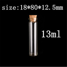 Mini vaso de vidrio transparente con corcho, botellas de vidrio, viales, botellas de deseos, 18x80x12,5mm, 13 Vacío claro, 100 Uds. 2024 - compra barato