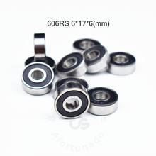 Rodamientos de acero cromado, minirodamiento sellado de goma en miniatura, 606 606RS 6*17*6(mm), 10 piezas, Envío Gratis ABEC-5, 606 606RS 2024 - compra barato