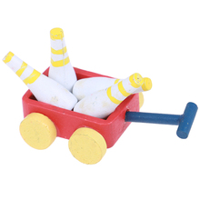1 peça carrinho de boliche de madeira 1:12 casa de bonecas modelo em miniatura acessórios de brinquedo para o ar livre 2024 - compre barato