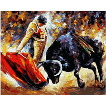 Картина по номерам «сделай сам», Прямая поставка, 40x50, 60x75 см, рисунок бульбойца и черного быка, холст, свадебное украшение, художественная картина, подарок 2024 - купить недорого