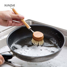 XUNZHE-cepillo de madera desmontable para cocina, utensilio de mano con mango de sisal, para ollas y platos, 23cm, 1 unidad 2024 - compra barato