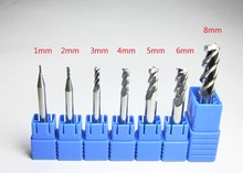 7PCS three 3 flutes  1mm 2mm 3mm 4mm 5mm 6mm 8mm for aluminum carbide End Mills milling cutter HRC55 CNC bits carving finishing 2024 - buy cheap