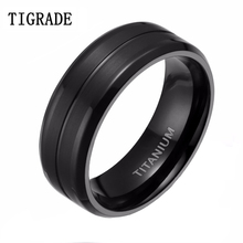 Tigrade Man Black Ring Finger 8mm Cool Brushed Titanium Wedding Rings Engagement Band Male Jewelry Bagues Anelli anillo hombre 2024 - buy cheap