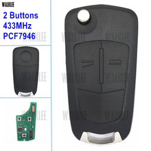 WALKLEE Remote Key 2 Buttons fit for Opel/Vauxhall Signium (2005 - 2007) Vectra C (2006 - 2008) 433MHz ID46 PCF7946 2024 - buy cheap
