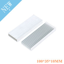 Dissipador de calor de alumínio para transistor, dissipador de calor, cooler, para transistor, chip eletrônico, led ic 100*35*10mm, 1 peça 2024 - compre barato