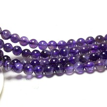 Wholesale 4/ 6 /8 /10/ 12 mm Round Natural Amethysts Purple Stone Beads For Jewelry Making DIY Bracelet Necklace Strand 15'' 2024 - buy cheap