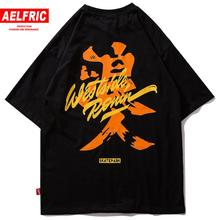 Женская футболка Aelfric, китайская футболка с буквенным принтом, футболка с круглым вырезом, модные хлопковые топы в стиле хип-хоп, летняя уличная одежда 2024 - купить недорого