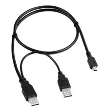 USB male to  USB male /mini 5pin  male  Y PC Charger+Data SYNC Cable Cord For Iomega eGo USB 2.0 Portable Hard Drive 2024 - buy cheap