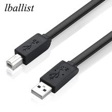 Lballist плоский USB 2,0 кабель для принтера тип A папа Тип B Мужской Чистый медный сердечник для принтера USB Hub 2024 - купить недорого