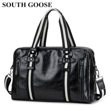 SOUTH GOOSE-Bolso de mano de cuero sintético para hombre, bolsa de mano informal de alta calidad, de viaje, de gran capacidad, Unisex 2024 - compra barato