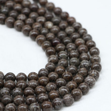 1strand/lot Natural Bead Brown Snowflake Obsidian Stone 4 6 8 10 12mm Round Loose Spacer Beads For Jewelry Making Natural agat 2024 - buy cheap