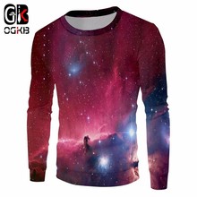 OGKB moda espacio galaxia capucha crewneck impreso 3d sudadera hombres/mujeres camisas largas Unisex Harajuku sudadera jerséis 5xl 2024 - compra barato