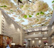 Beibehang-papel tapiz 3D personalizado de cualquier tamaño, flores, nubes, murales de techo para sala de estar, decoración del hogar, pintura de pared moderna 2024 - compra barato