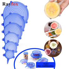 Kitchen Accessories Gadgets Silicone Food Lid 6pcs/set Stretch Universal Bowl Pot Pan Fruit Vegetable Preservation Kitchen Tool 2024 - buy cheap