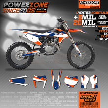 PowerZone Custom Team Graphics Backgrounds Decals 3M Stickers Kit For KTM SX SXF MX EXC XCW Enduro 125cc to 500cc 2016-2019 075 2024 - buy cheap