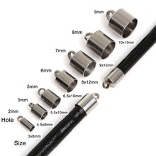 Hot Selling High Quality 10pcs/lot Multi-Size Stainless Steel Cord End Cap For DIY Jewelry Findings Making 2024 - buy cheap